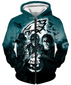 Philadelphia Eagles Halloween Horror Night 3D All Over Print Hoodie - Gifts For Fans 