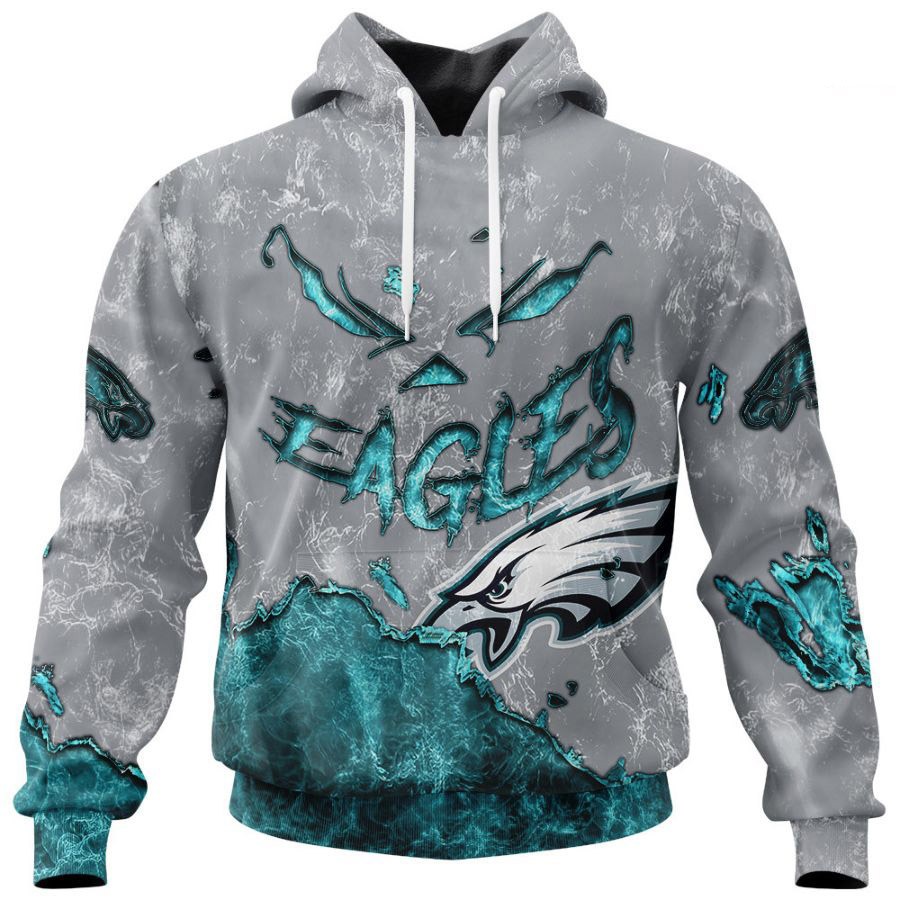 Philadelphia Eagles Hoodie 3D Devil Eyes - Gifts For Fans