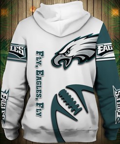 Philadelphia Eagles Hoodie 3D Graphic Balls Zip Hoodie Pullover - Official Nfl Merchandise