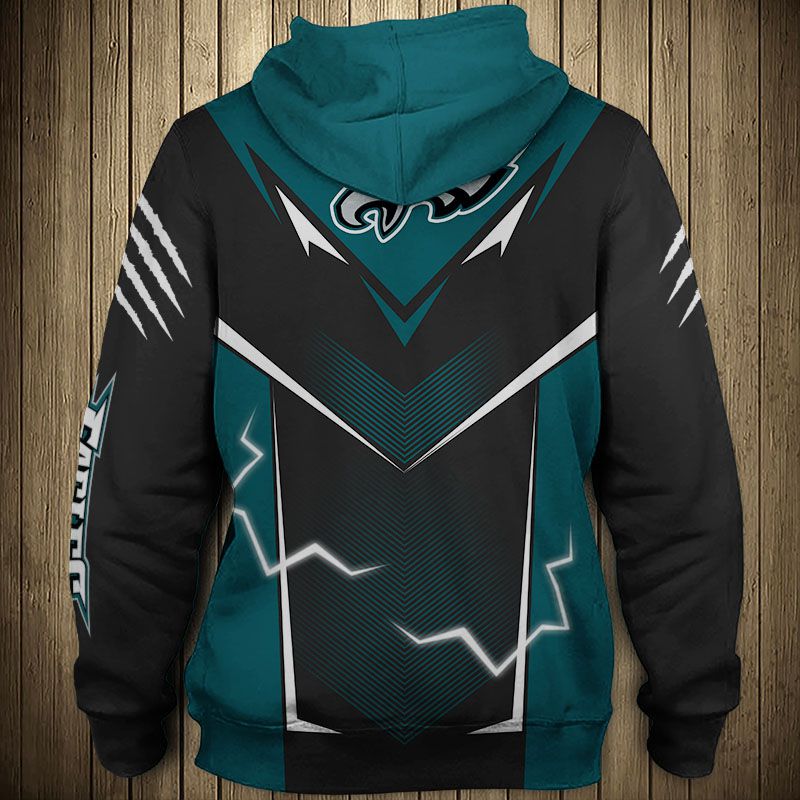 Philadelphia Eagles Lightning Graphic 3D Hoodie - Official Nfl Merchandise