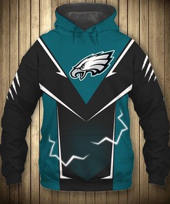 Philadelphia Eagles Lightning Graphic 3D Hoodie - Official Nfl Merchandise