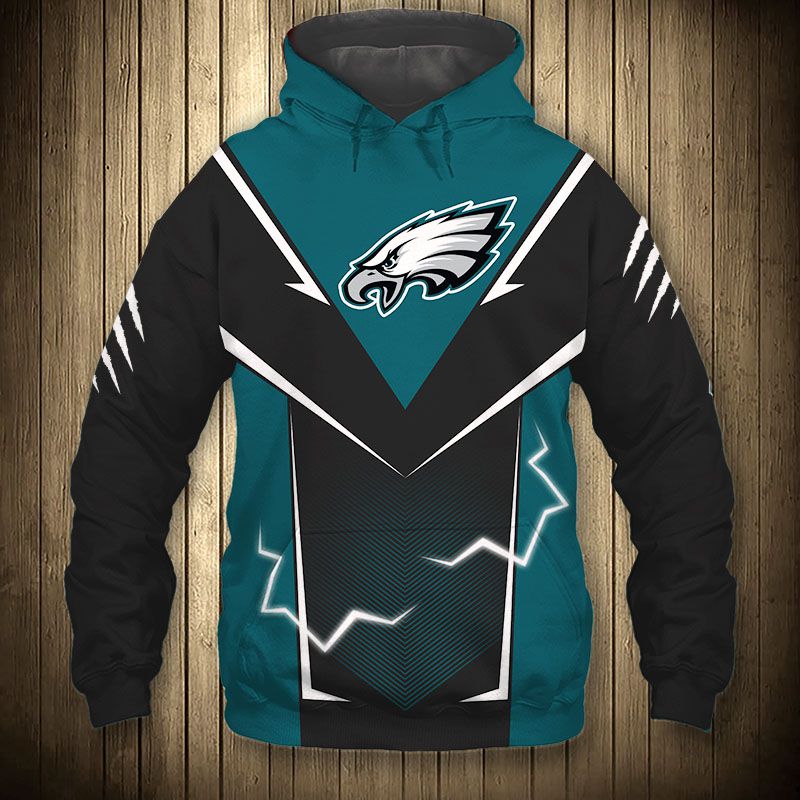 Philadelphia Eagles Lightning Graphic 3D Hoodie - Official Nfl Merchandise