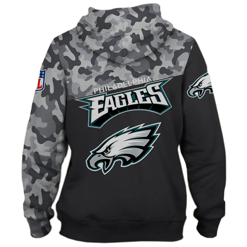 Philadelphia Eagles Military Hoodie 3D Zip Hoodie Long Sleeve - New Season Fan Gear
