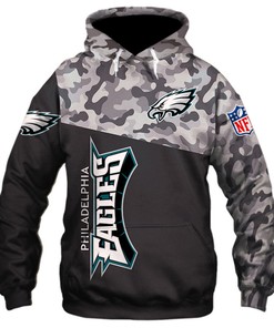 Philadelphia Eagles Military Hoodie 3D Zip Hoodie Long Sleeve - New Season Fan Gear