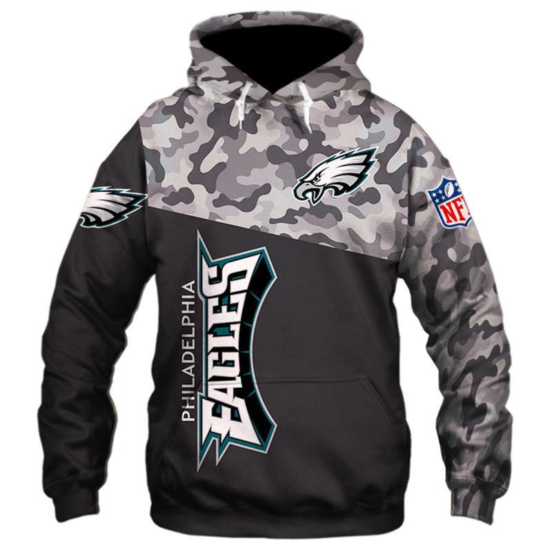 Philadelphia Eagles Military Hoodie 3D Zip Hoodie Long Sleeve - New Season Fan Gear