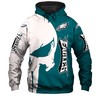 Philadelphia Eagles Skull Printed 3D All Over Print Hoodie - Official Nfl Merchandise 
