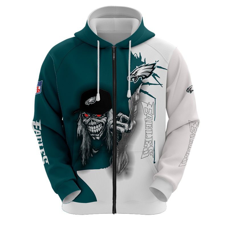 Philadelphia Eagles Ultra Death Graphic 3D Hoodie - Gifts For Halloween