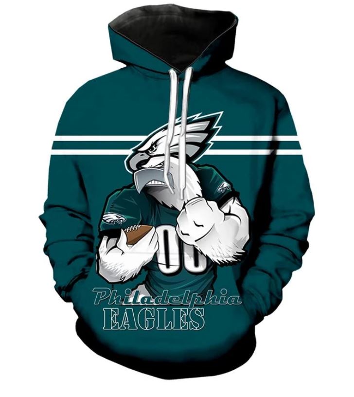Philadelphia Eagles Ultra-Cool Design Style #1 3D Hoodie - Official Nfl Merchandise