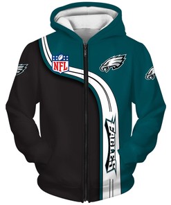 Philadelphia Eagles Zip Hoodie 3D Cute Zip Hoodie Pullover - Official Nfl Merchandise