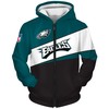 Philadelphia Eagles Zip Hoodie 3D - Official Nfl Merchandise 
