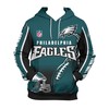Philadelphia Eagles Zip Hoodie Cute Flame Balls Graphic - Official Nfl Merchandise 