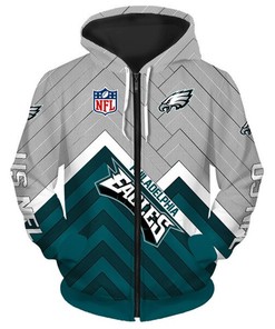 Philadelphia Eagles Zip Hoodie Pullover - Gifts For Fans