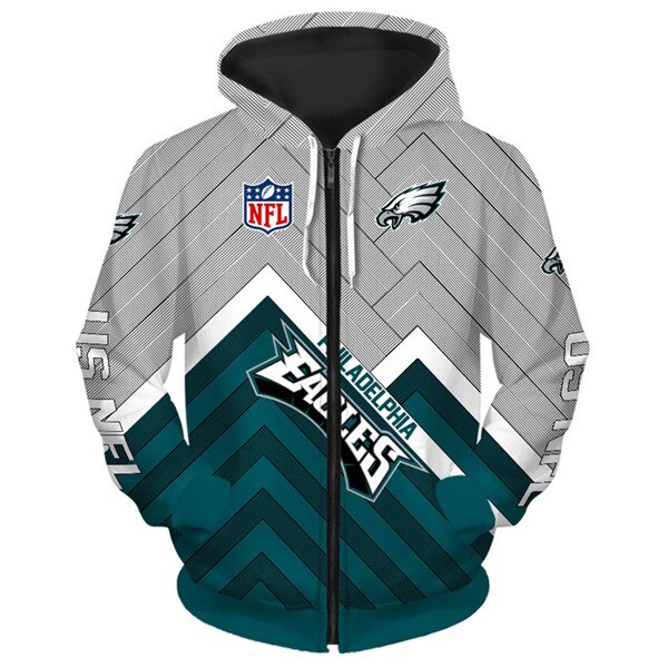 Philadelphia Eagles Zip Hoodie Pullover - Gifts For Fans