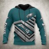 Philadelphia Eagles Zip Up Hoodie 3D No 1 Hoodie - Official Nfl Merchandise 