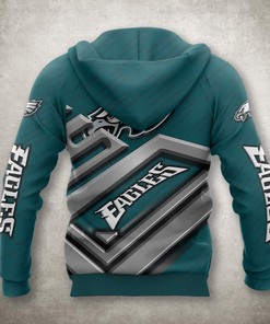 Philadelphia Eagles Zip Up Hoodie 3D No 1 Hoodie - Official Nfl Merchandise