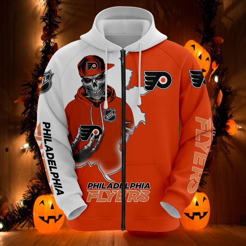 Philadelphia Flyers 3D Baseball Zip Hoodie - Official Mlb Merchandise