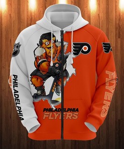 Philadelphia Flyers Zip Hoodie 3D - Official Nhl Merchandise