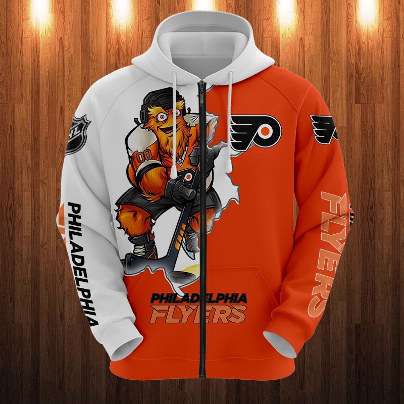 Philadelphia Flyers Zip Hoodie 3D - Official Nhl Merchandise