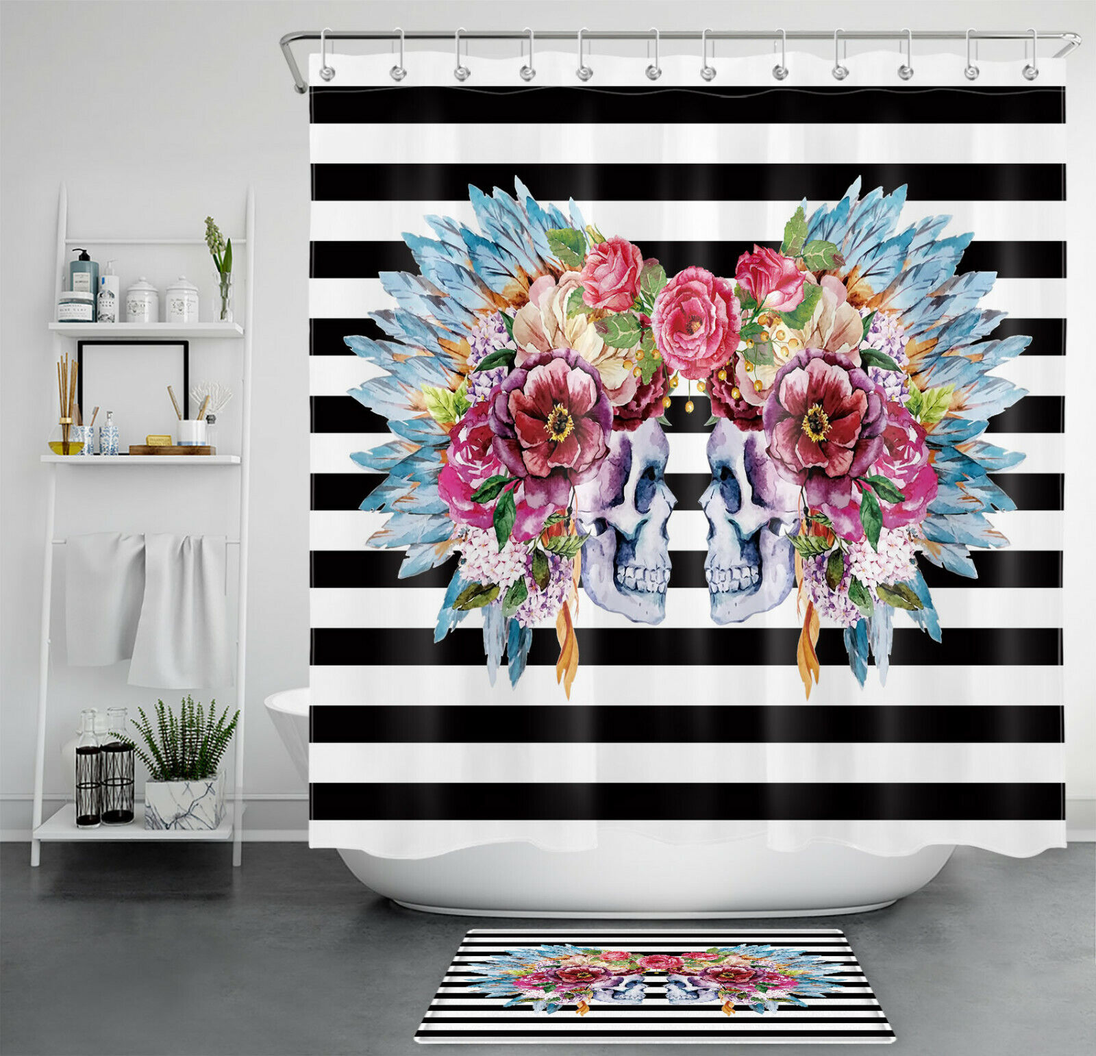 Photography Backdrop With Red Heart Shower Curtain For Bathroom