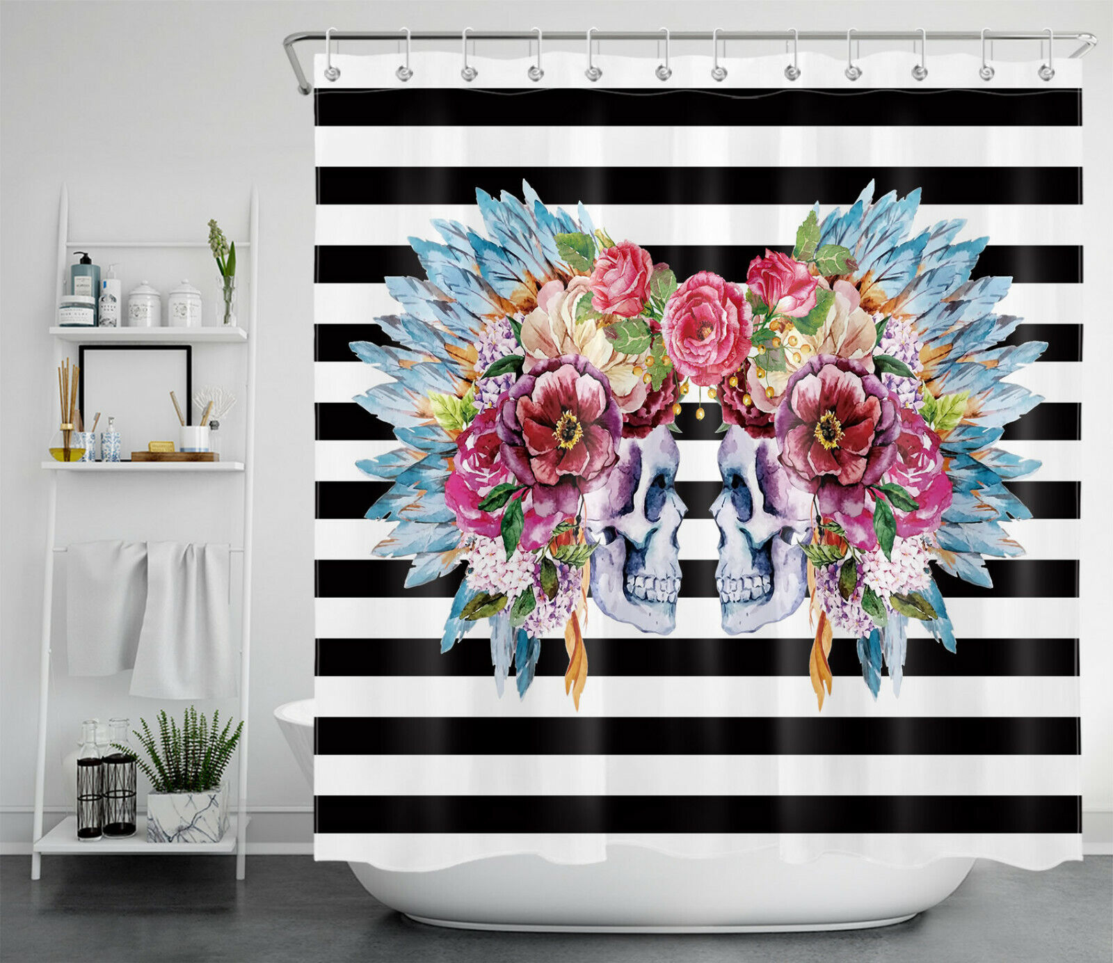 Photography Backdrop With Red Heart Shower Curtain For Bathroom - Image 2