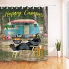 Picnic Bear Camping Funny Shower Curtain For Bathroom