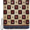 Pine Needles Forest Animals Shower Curtain for Rustic Bathroom Decor