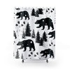 Pine Trees & Bears Shower Curtain For Bathroom Decor