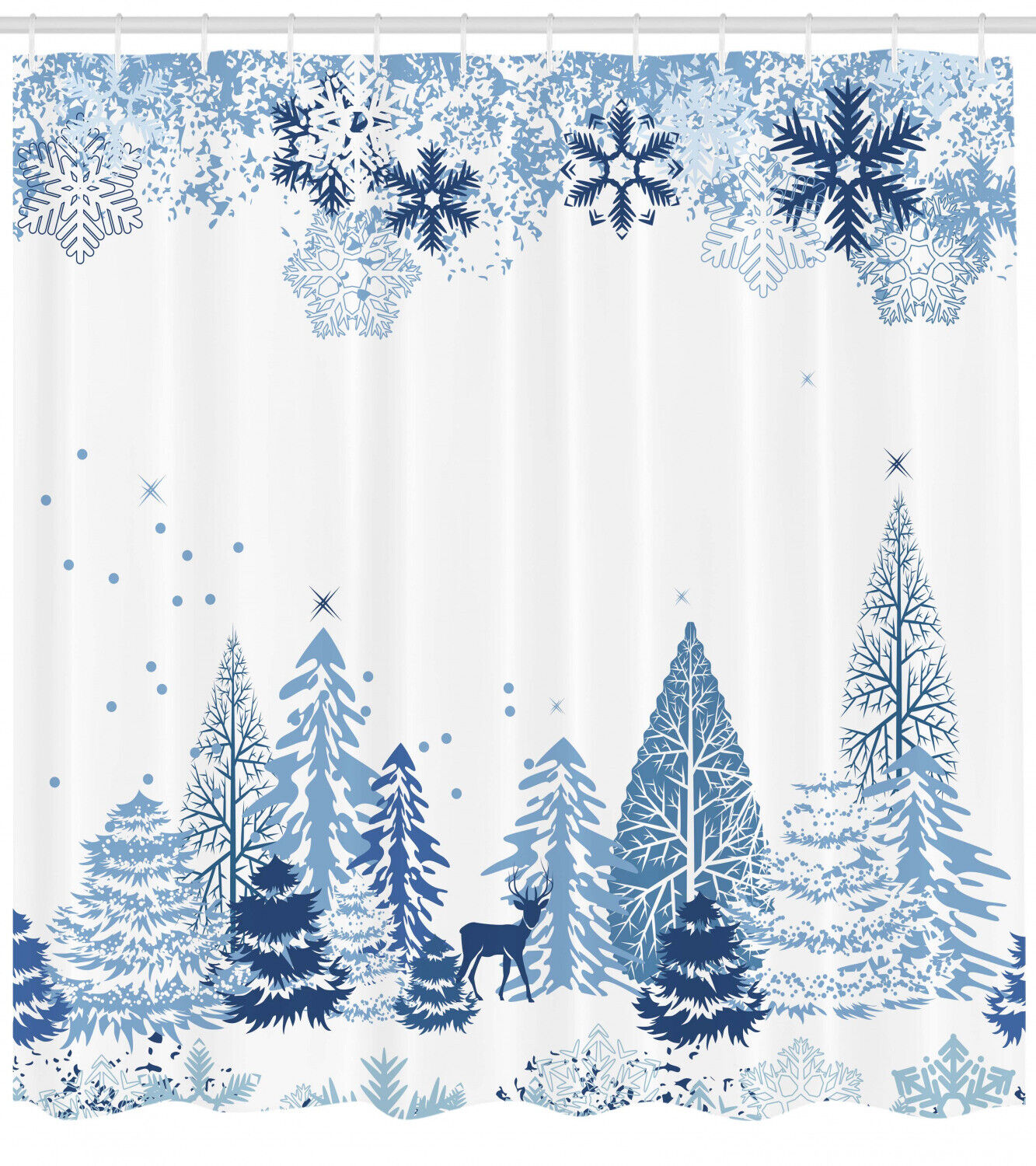 Pine Trees Winter Forest Shower Curtain for Bathroom Decor