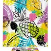 Pineapple And Strawberry Print Colorful Shower Curtain Mat For Cheerful Bathroom Decor