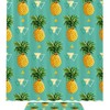 Pineapple And Triangle Printed Bathroom Tub Set With Waterproof Fabric Shower Curtain