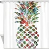 Pineapple Art Print Shower Curtain - Colorful Designer Bathroom Decor by WengBeauty