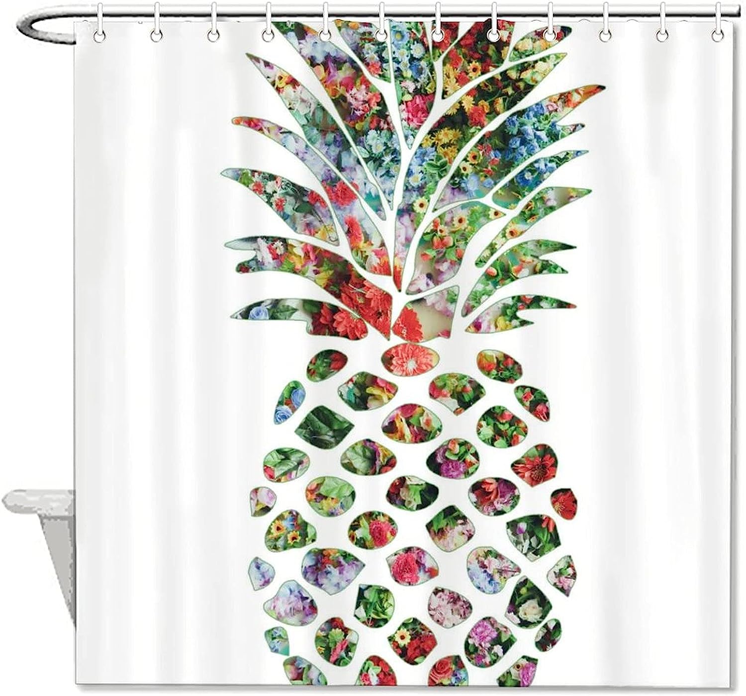 Pineapple Art Print Shower Curtain - Colorful Designer Bathroom Decor by WengBeauty
