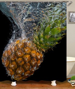 Pineapple Black Fruit Shower Curtain - The Perfect Bathroom Accessory