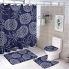 Pineapple Blue White Tropical Shower Curtain, Waterproof Bathroom Decor by Vantaso