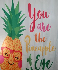 Pineapple Eye Happy Shower Curtain for Fun Bathroom