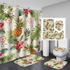 Pineapple, Flowers And Plants Print Shower Curtain For Bathroom