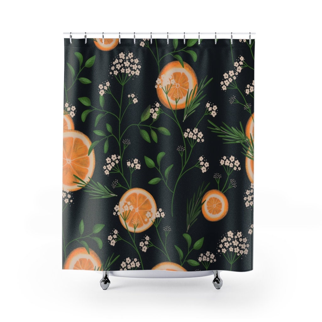 Pineapple Fruit Print Botanical Shower Curtain