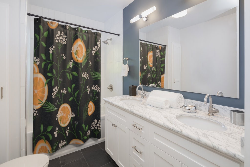 Pineapple Fruit Print Botanical Shower Curtain - Image 2