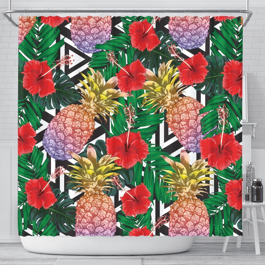 Pineapple Love Shower Curtain for Summer Bathroom