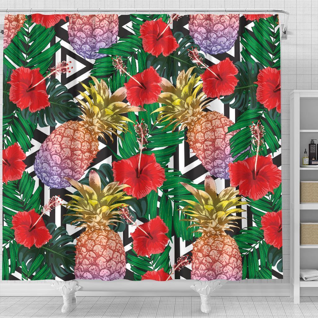 Pineapple Love Shower Curtain for Summer Bathroom