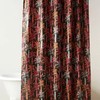 Pineapple Palm Boho Fringe Trim BLK Fabric Shower Curtain by OPALHOUSE