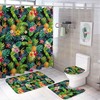 Pineapple Palm Leave Floral Tropical Shower Curtain, Waterproof Bathroom Decor by Vantaso