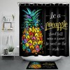 Pineapple Paradise Shower Curtain With Tropical Theme