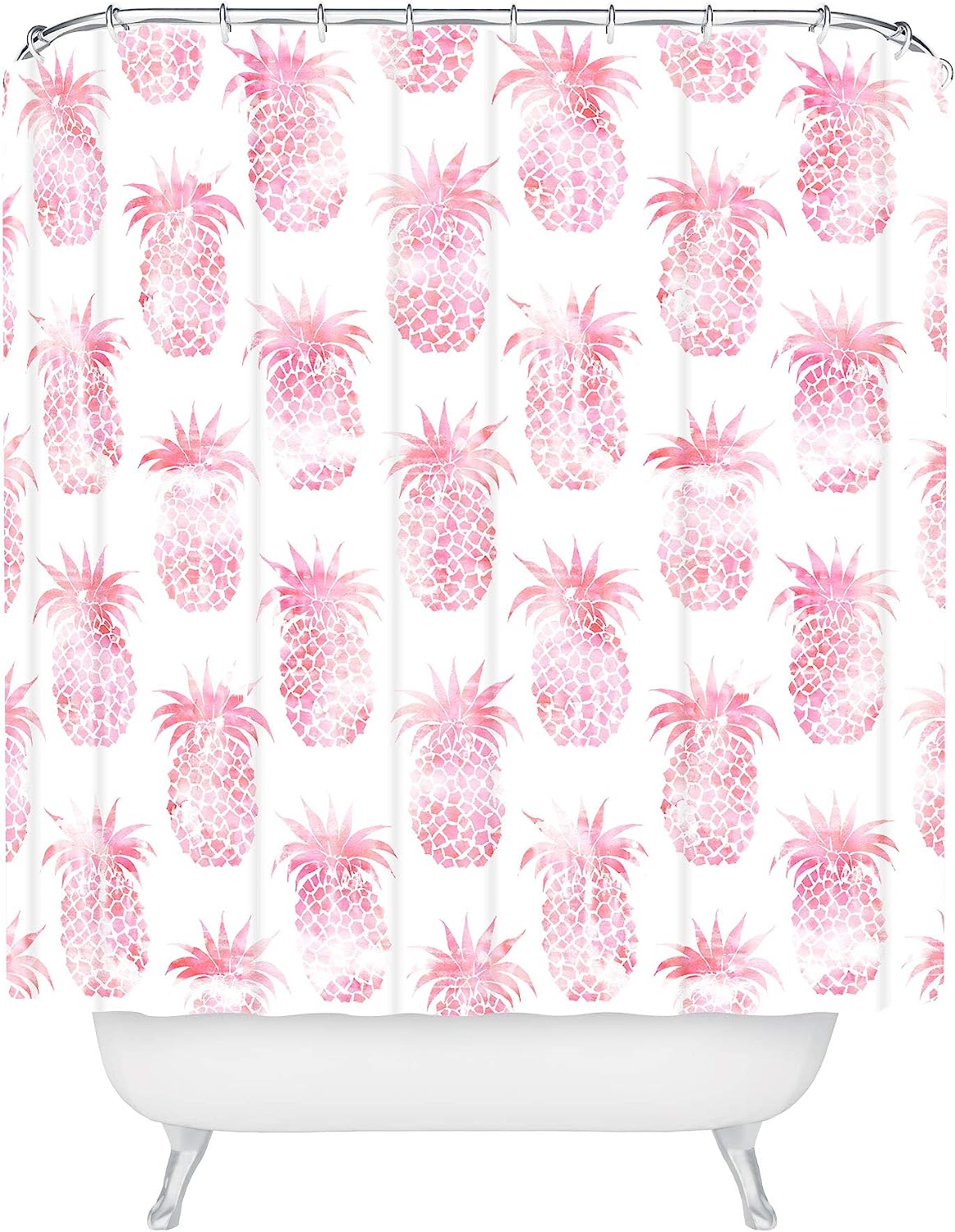 Pineapple Pink Shower Curtain By Schatzi Brown - A Bold And Tropical Addition To Your Bathroom