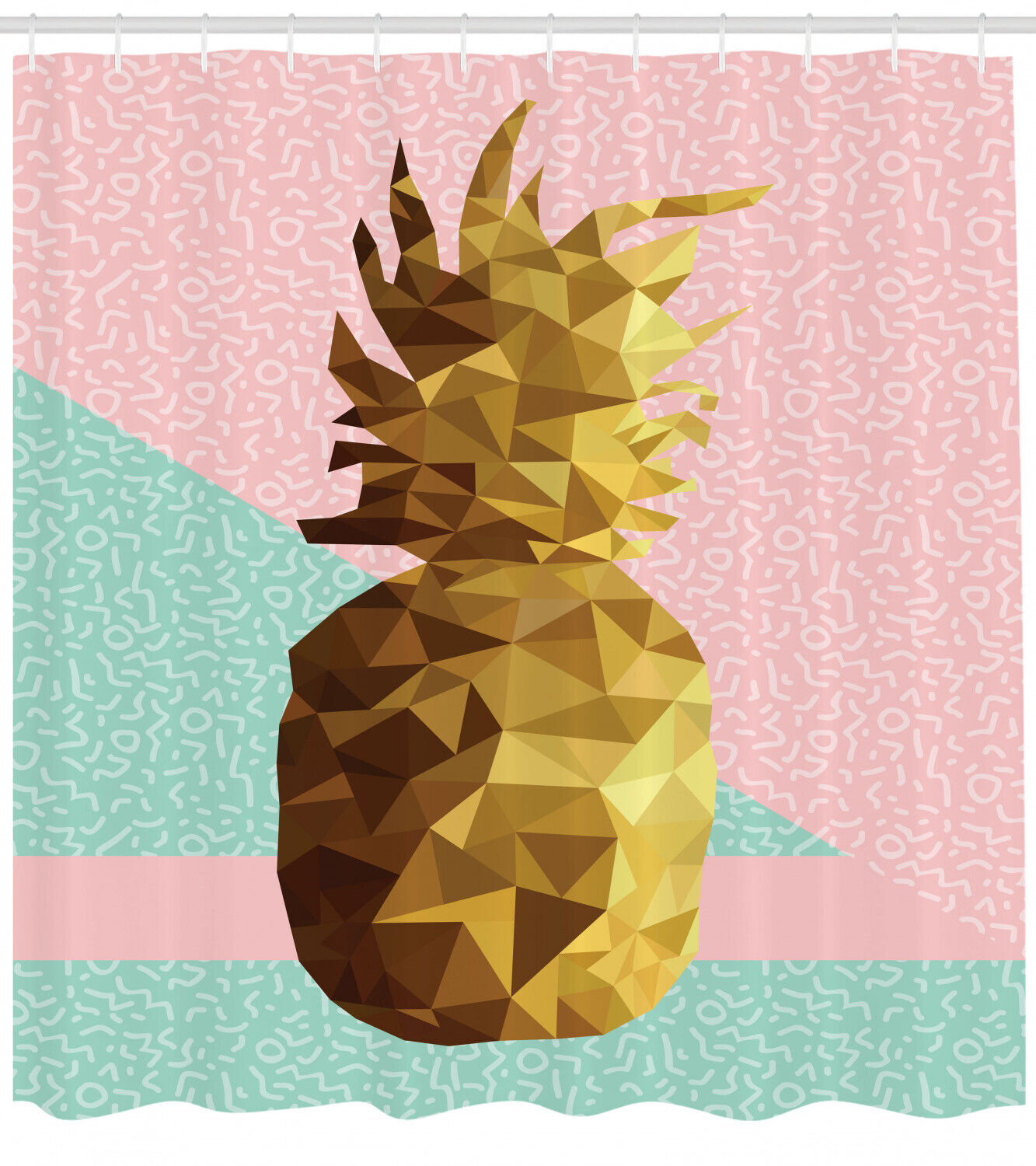 Pineapple Print Summer Shower Curtain For Tropical Bathroom Vibes - Image 2