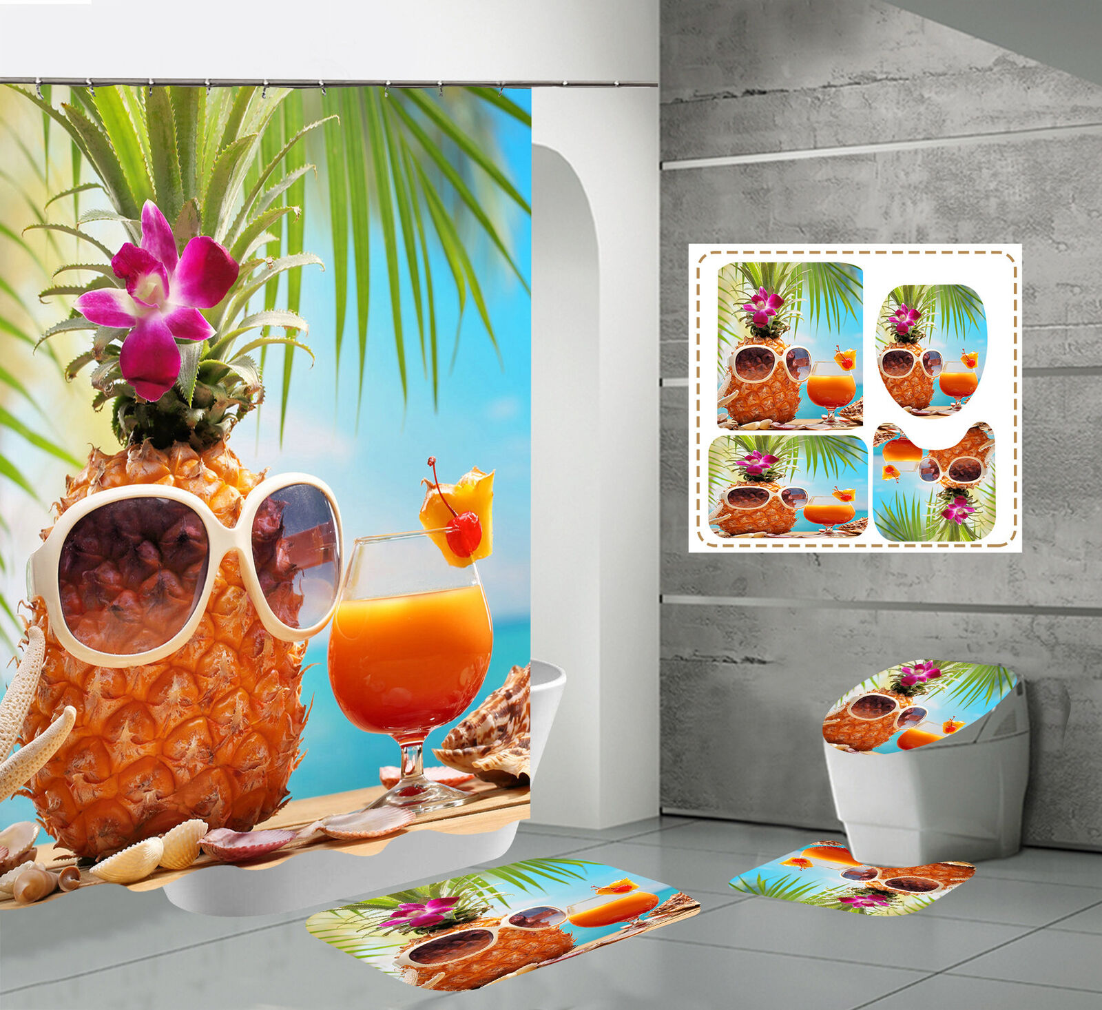 Pineapple Shower Curtain - A Tropical Addition To Your Bathroom