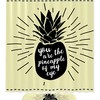 Pineapple Shower Curtain - Black Fruit Bathroom Curtain With Waterproof Fabric