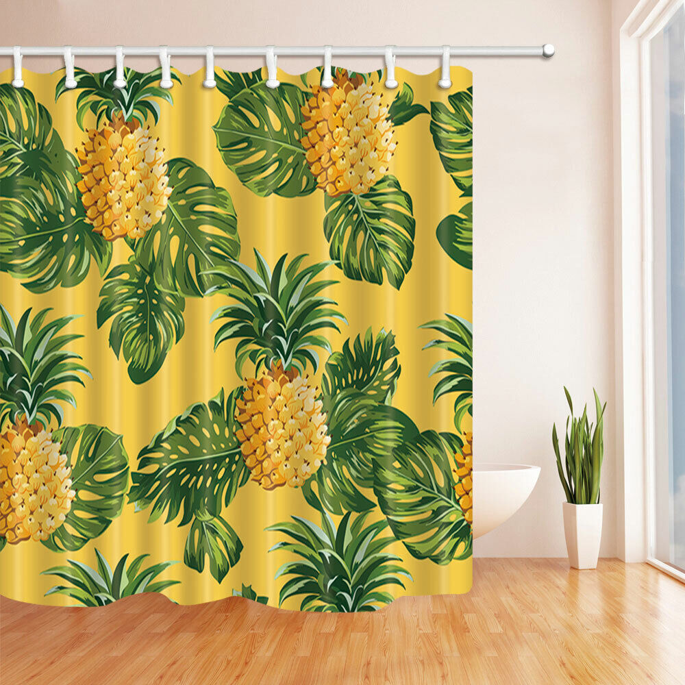 Pineapple Shower Curtain, Juicy and Fun Bathroom Accessory for a Tropical Ambience