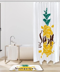 Pineapple Shower Curtain for Summer Bathroom Decor