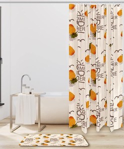 Pineapple Shower Curtain for Summer Fruits Bathroom